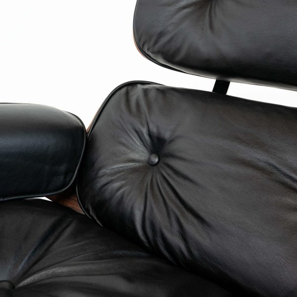 1958 1st Gen Herman Miller Eames Lounge Chair and Ottoman | Black Leather, Brazilian Rosewood - Image 14