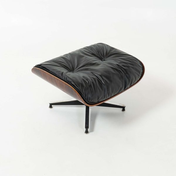 1958 1st Gen Herman Miller Eames Lounge Chair and Ottoman | Black Leather, Brazilian Rosewood - Image 9