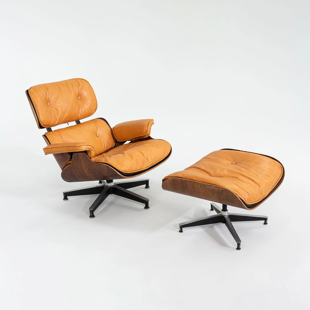 1962 Herman Miller Eames Lounge Chair and Ottoman | Сognac Leather, Brazilian Rosewood